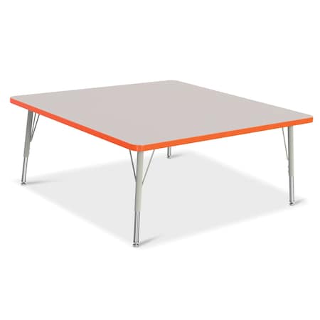 Jonti-Craft Berries Square Activity Table, 48 in. x 48 in., E-height, Freckled Gray/Orange/Gray 6418JCE114
